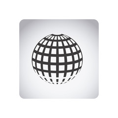 gray emblem global planet icon, vector illustraction design