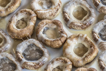 Cultivated mushrooms cooked with cheese and butter