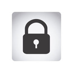gray emblem lock icon, vector illustraction design image