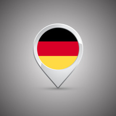 round location pin with flag of Germany