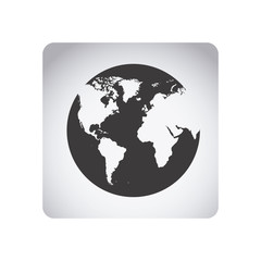 gray emblem earth planet icon, vector illustraction design