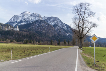 Fototapeta na wymiar Road through the Allgau