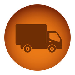orange emblem delivery car icon, vector illustraction design image