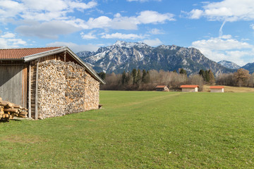 Obraz premium Bavarian Allgau Barn