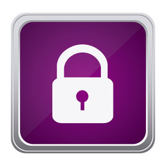 purple emblem lock icon, vector illustraction design image