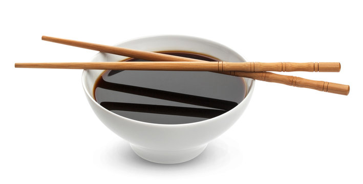 Soy sauce on white