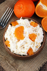 Waldorf salad with tangerines and apples
