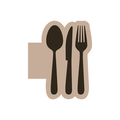 contour emblem metal cutlery icon, vector illustraction design image
