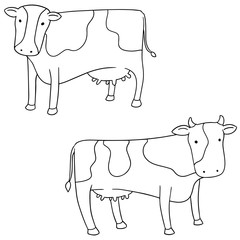 vector set of cow