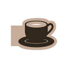silhouette emblem cup with plate icon, vector illustraction design image