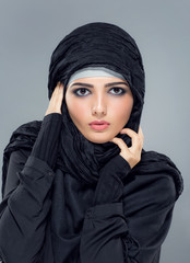 Woman in a Muslim headscarf hijab
