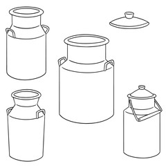 vector set of milk can