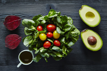 organic raw avocado beetroot salad
