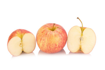 Red yellow apple isolated on white background