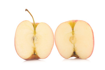 Red yellow apple isolated on white background