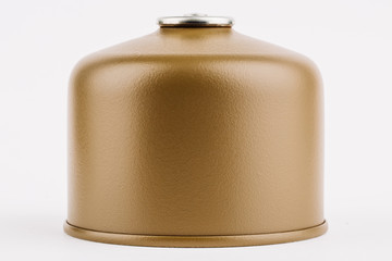 Butane camping gas cartridge isolated on white