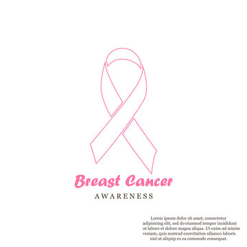 Pink ribbon. Breast cancer, awareness concept