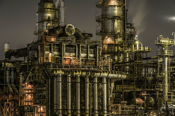 Obraz na płótnie Canvas Oil refinery in night