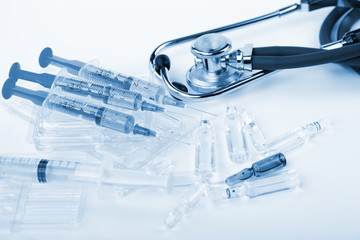 Medical injection syringes