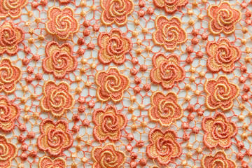 Orange lace on white background. No any trademark or restrict matter in this photo.