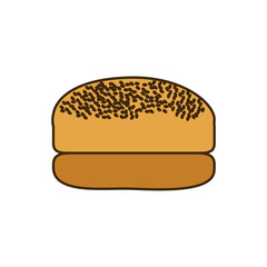 colorful silhouette bread hamburger icon food vector illustration