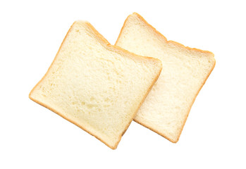 Sliced bread isolated on white background.