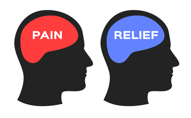 pain relief brain vector