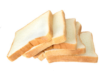 Sliced bread isolated on white background.