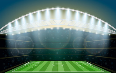 Soccer Stadium with spot light. Football Arena.