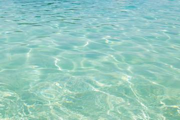Reflections on a surface of a water in the sea.