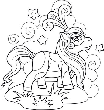 little cute pony coloring book