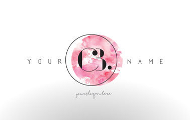 CB Letter Logo Design with Watercolor Circular Brush Stroke. - obrazy, fototapety, plakaty