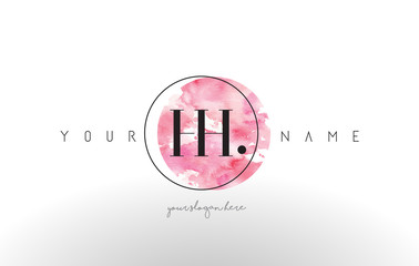 HH Letter Logo Design with Watercolor Circular Brush Stroke.