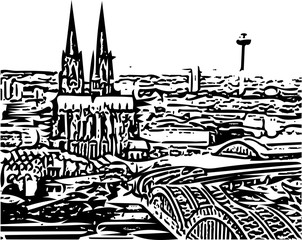Silhouette der Stadt Köln in Deutschland