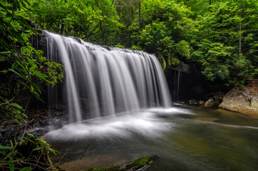 Scenic waterfall, summer foliage, Appalachian Mountains