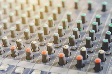Fototapeta premium Sound mixer controller,Close up sound mixer