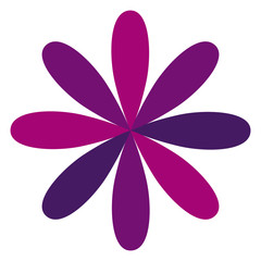 purple flower formed by some petals vector illustration