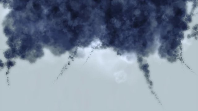 Quick rain with thunder and lightning. Storm cloud or thundercloud. Animation