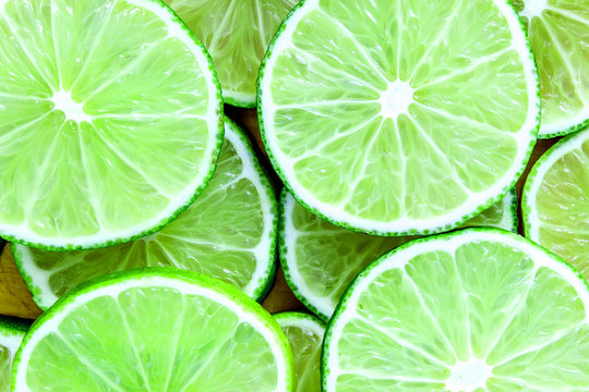 Fresh lime slices background