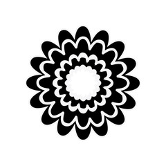 black silhouette with flower figure vector illustration