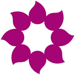 magenta petals forming flower icon vector illustration