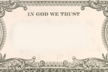 Blank frame on a dollar bill