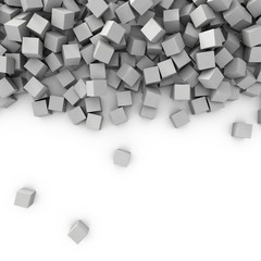 3D cubes composition on white background