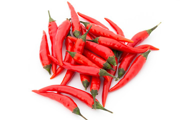 Chili pepper on the white background.