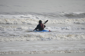 Naklejka premium Canoeist