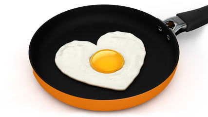 Heart shaped fried egg