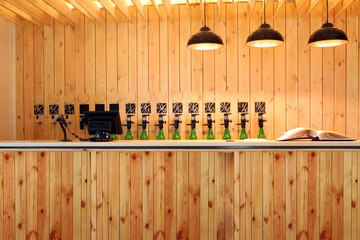 The bar beer spill. Beer Counter. Mass beer on tap. I poured a lot of beer bottles