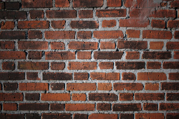Background frame of red and brown brick wall