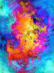 Obraz na płótnie Canvas abstract background with multicolor space structures, crackles and spots.