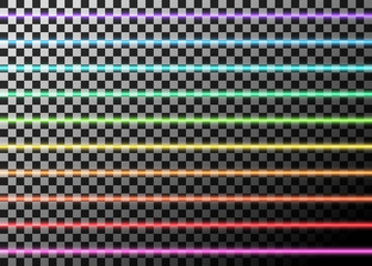 Vector illustration of neon grid, isolated on transparent background.